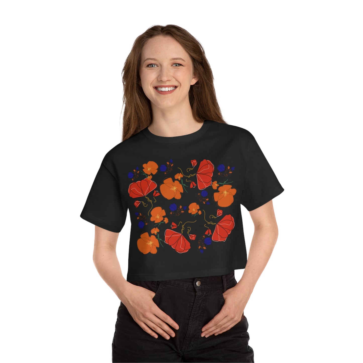 Poppy Bouquet Champion Women's Heritage Cropped T-Shirt