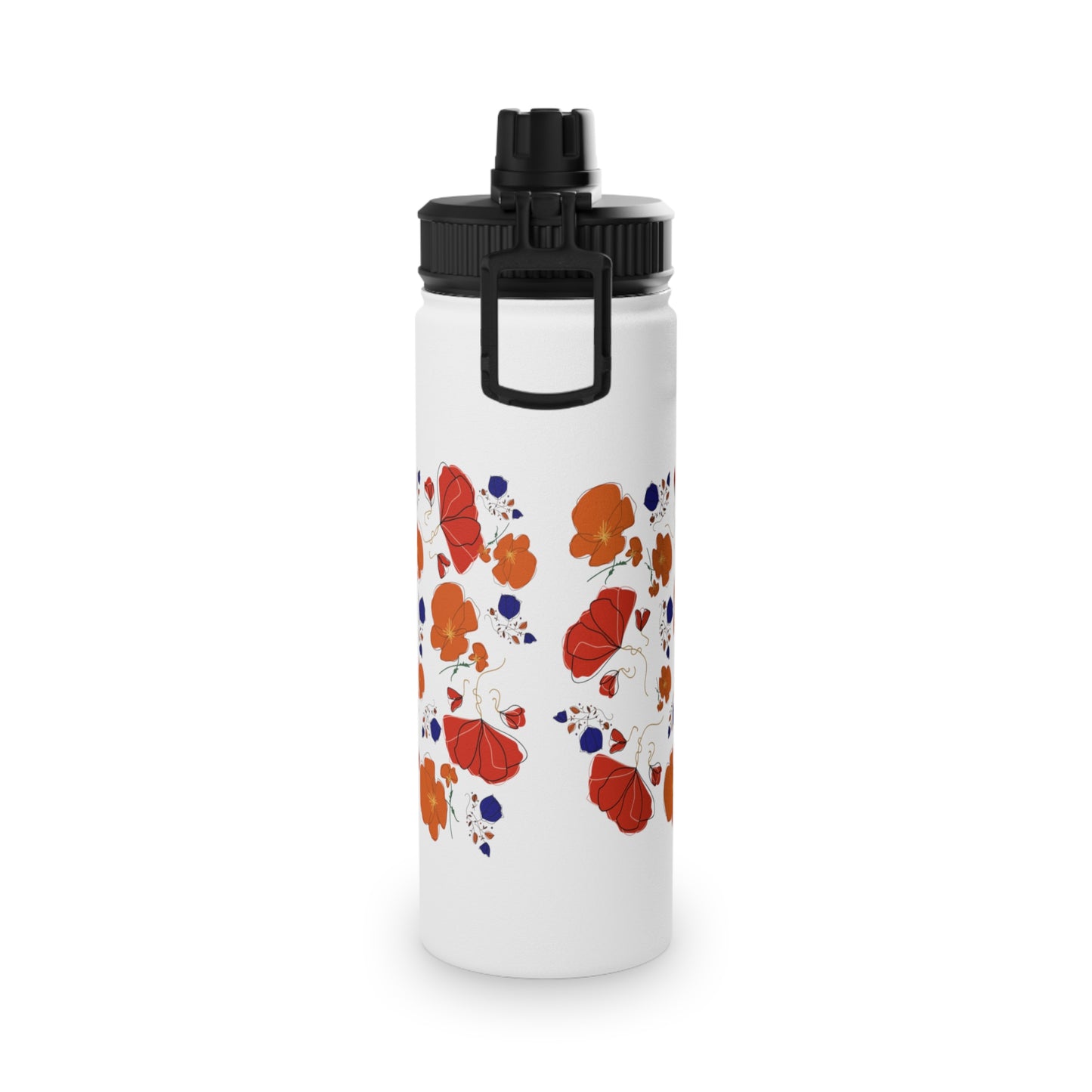 Poppies Steel Water Bottle, Standard Lid EU