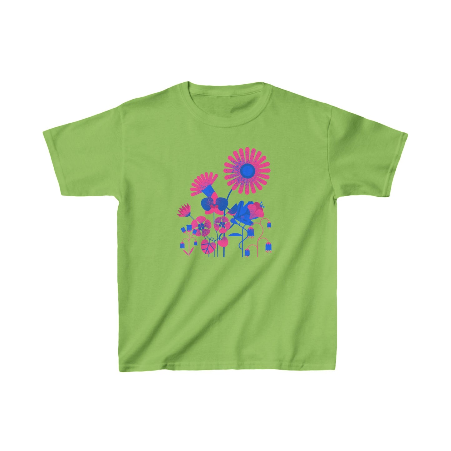 Flowers in Blue and Pink Kids Heavy Cotton™ Tee