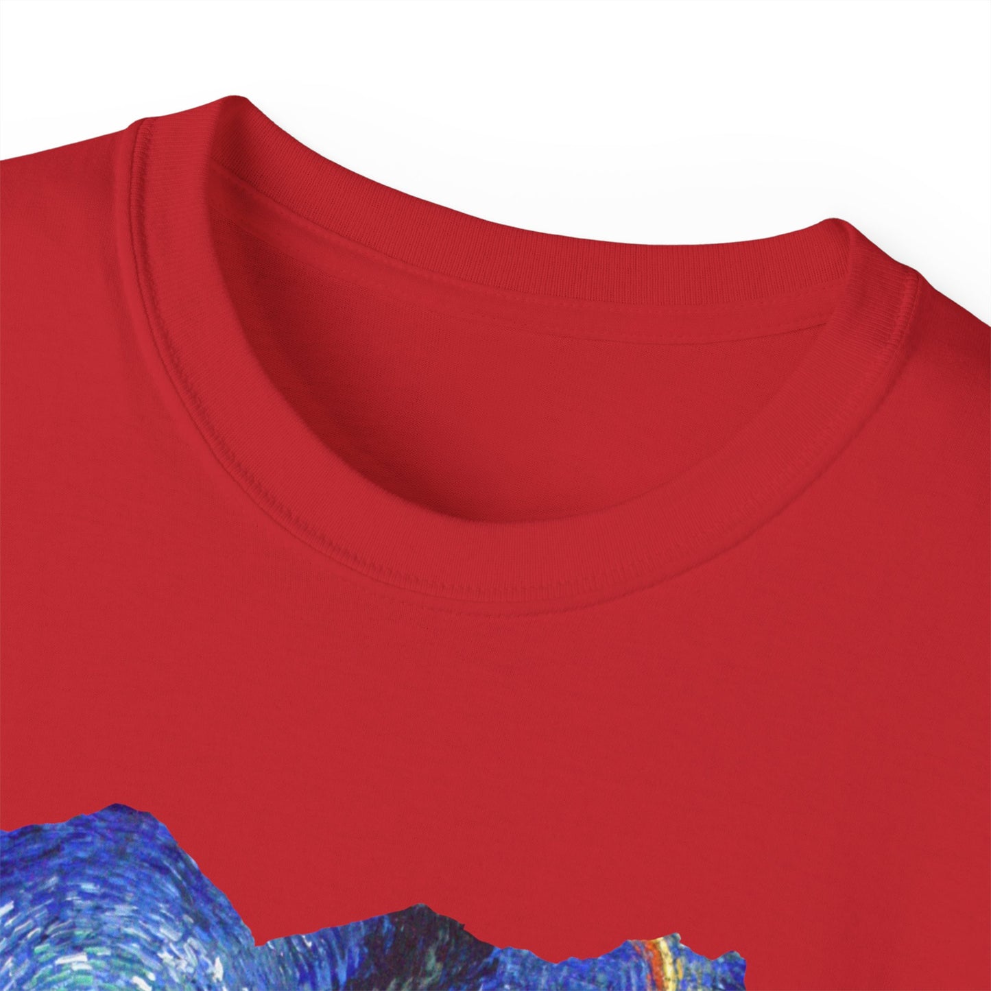 Ripped Vincent Van Gogh, Road with Cypresses and Star  1890 Ultra Cotton Tee