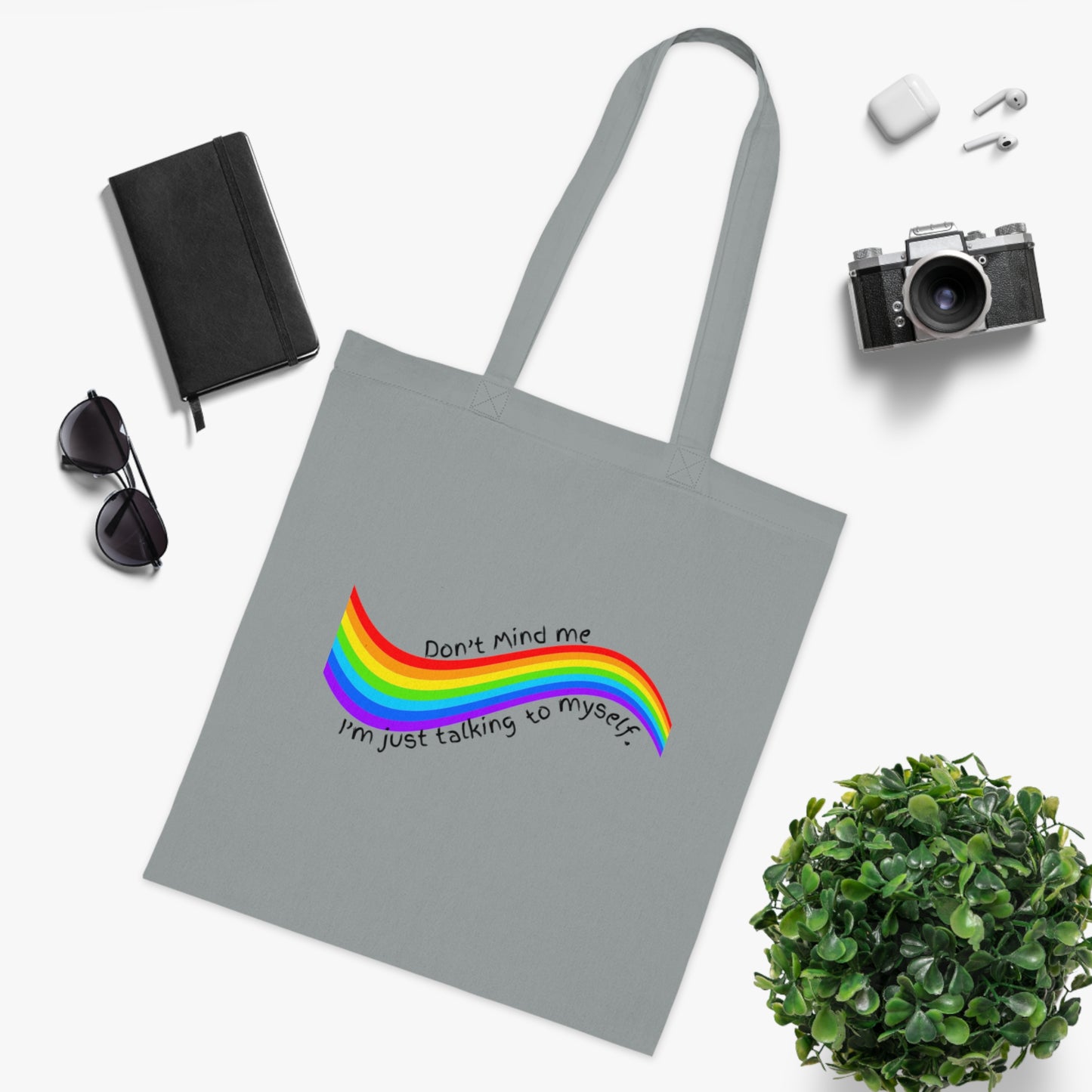 Talking to Myself Rainbow Tote Bag EU