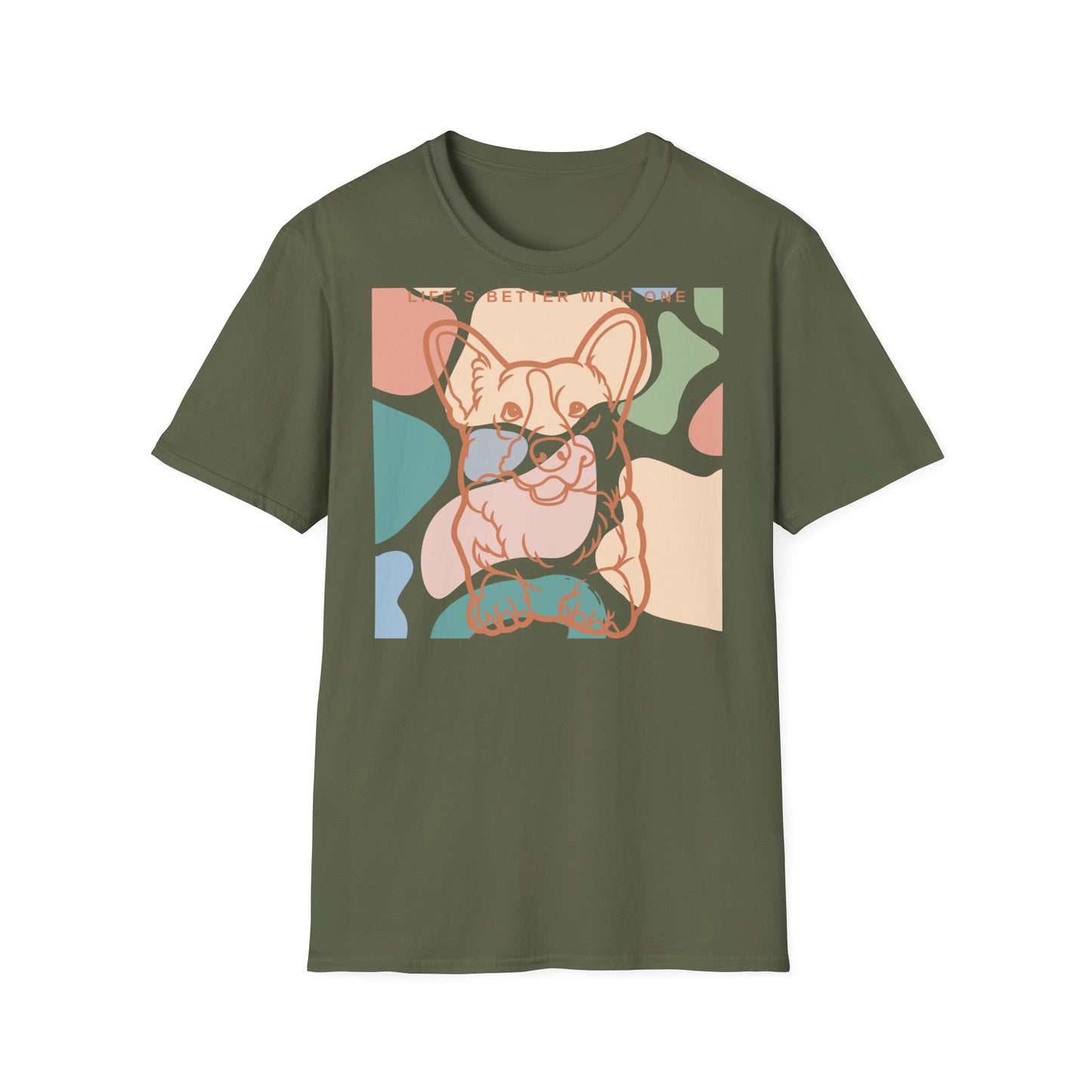 Bonita camiseta unisex de estilo suave con diseño de Corgi 