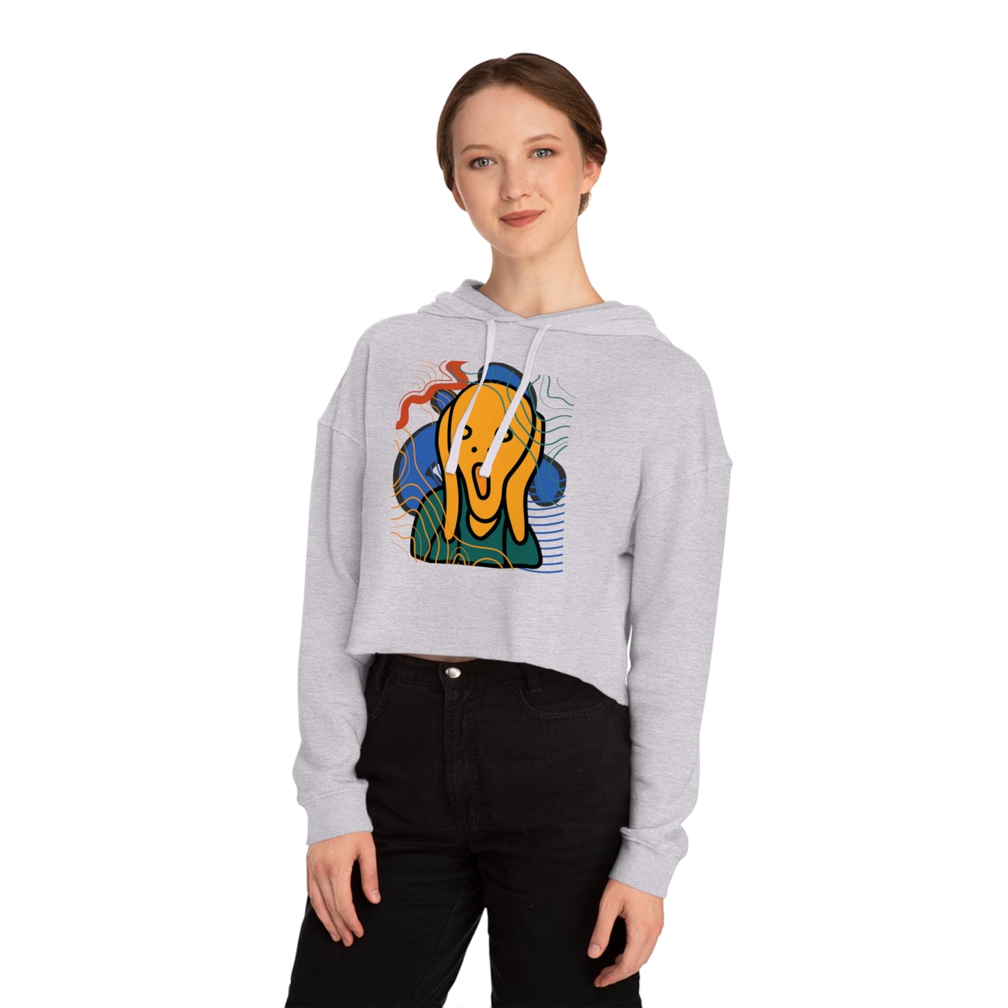 Sudadera corta con capucha para mujer Scream and Squiggles