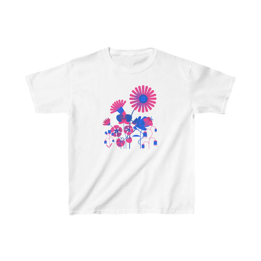 Flowers in Blue and Pink Kids Heavy Cotton™ Tee