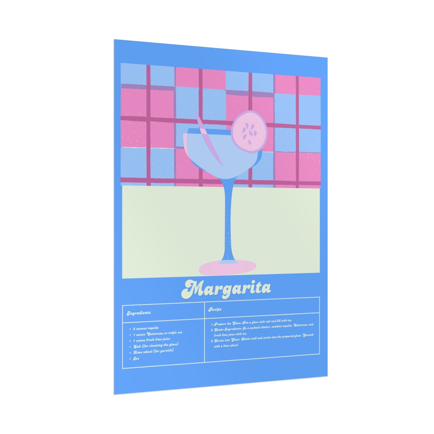 Margarita Illustration Vertical Poster  LARGE EU