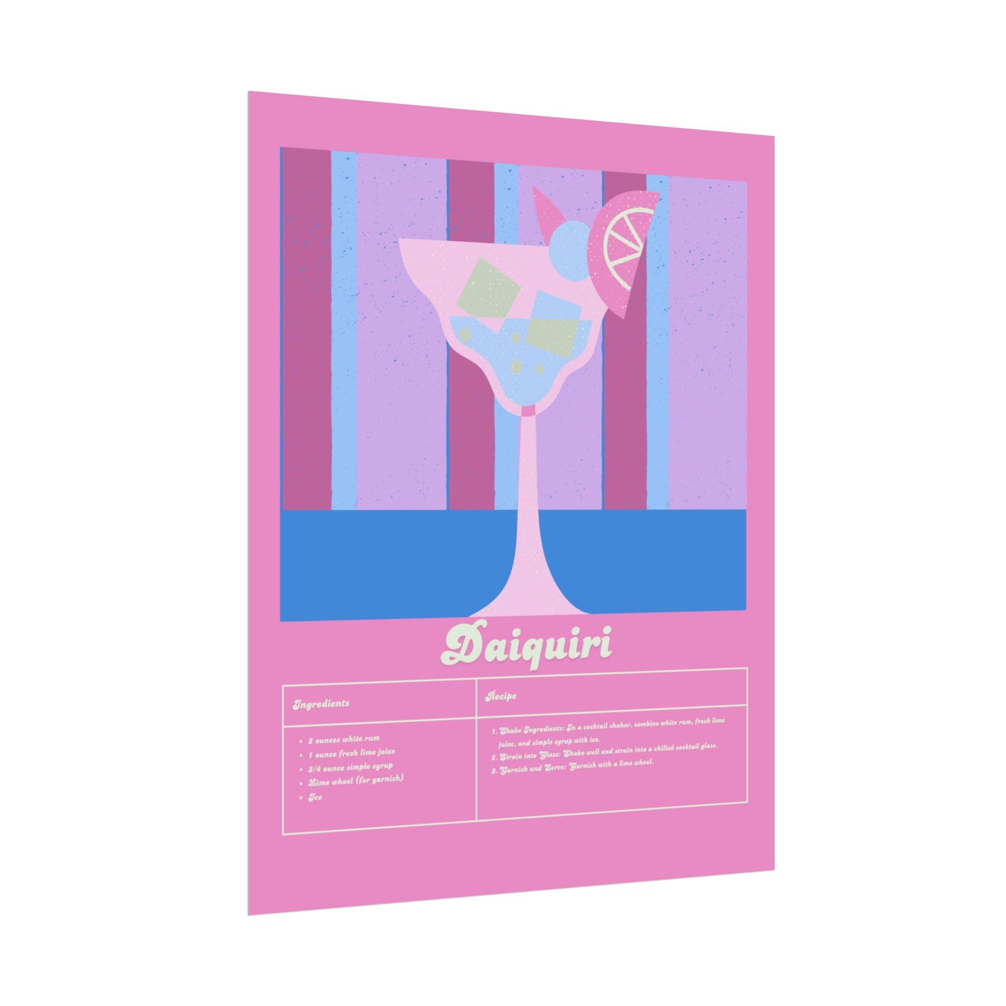 Daiquiri Illustration Vertical Poster SMALL EU