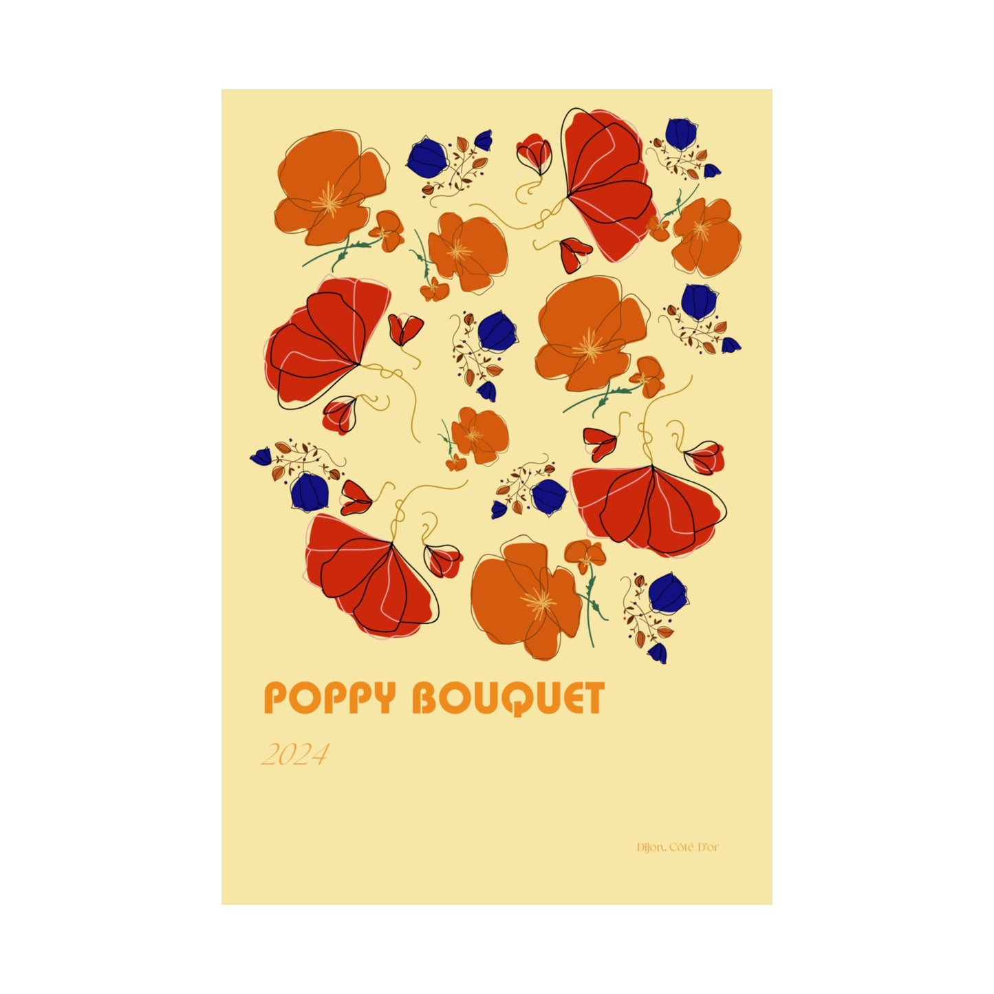 Poppy Bouquet Vertical Posters