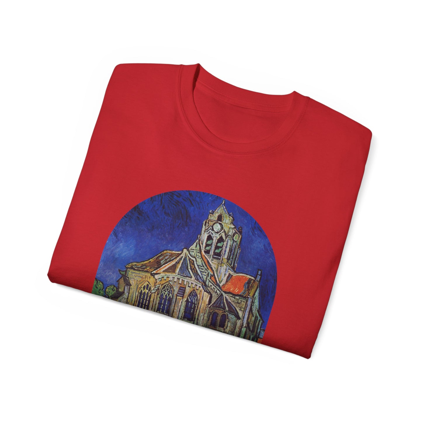 Camiseta de algodón ultra suave de Vincent Van Gogh, La iglesia de Auvers, 1890, EU