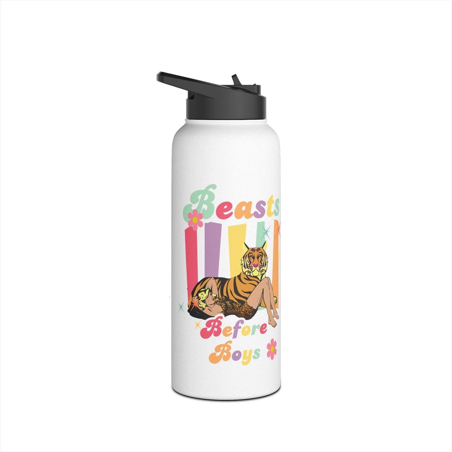 Beasts Before Boys Stainless Steel Water Bottle, Standard Lid