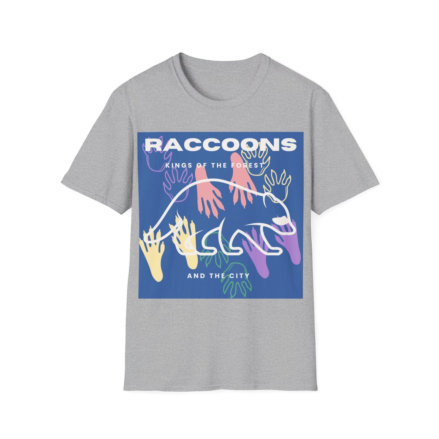 Kings of City Forest Raccoons Unisex Softstyle T-Shirt