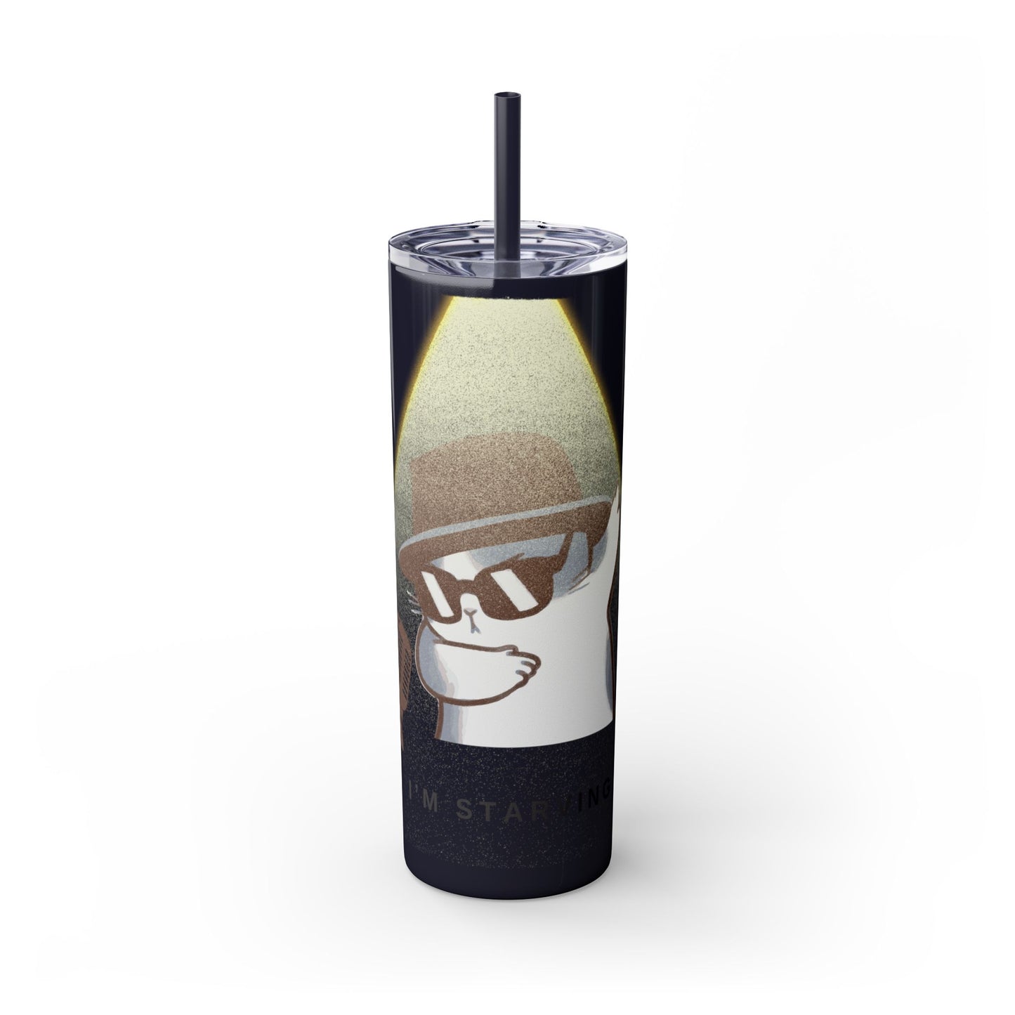 Blues Cat Tumbler with Straw, 20oz