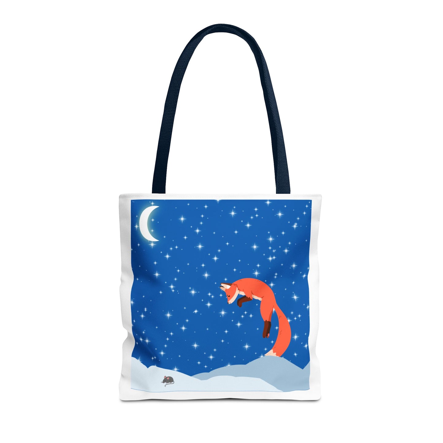 Snow Jumping Fox Tote Bag