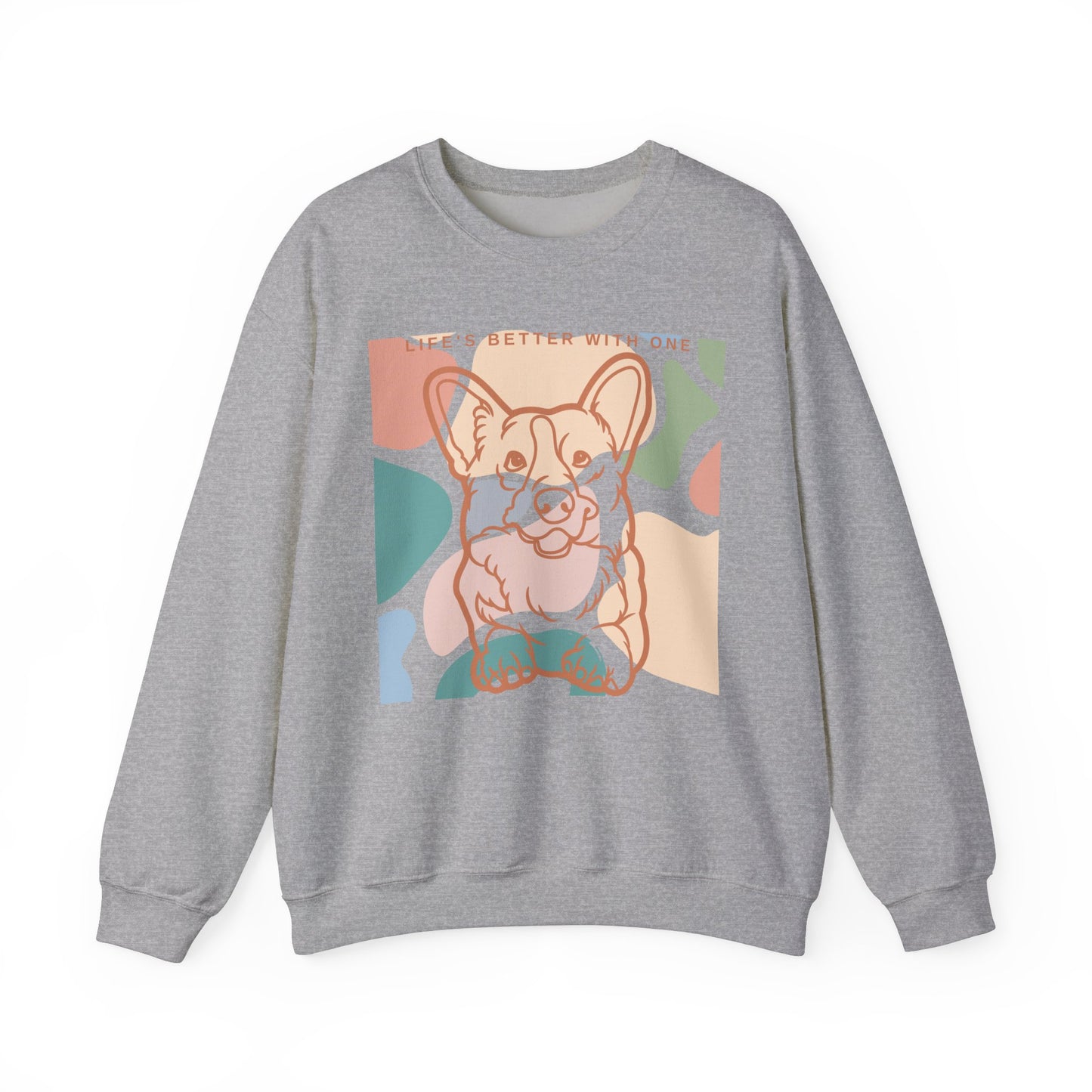 Sudadera unisex con cuello redondo y mezcla pesada de Corgi 