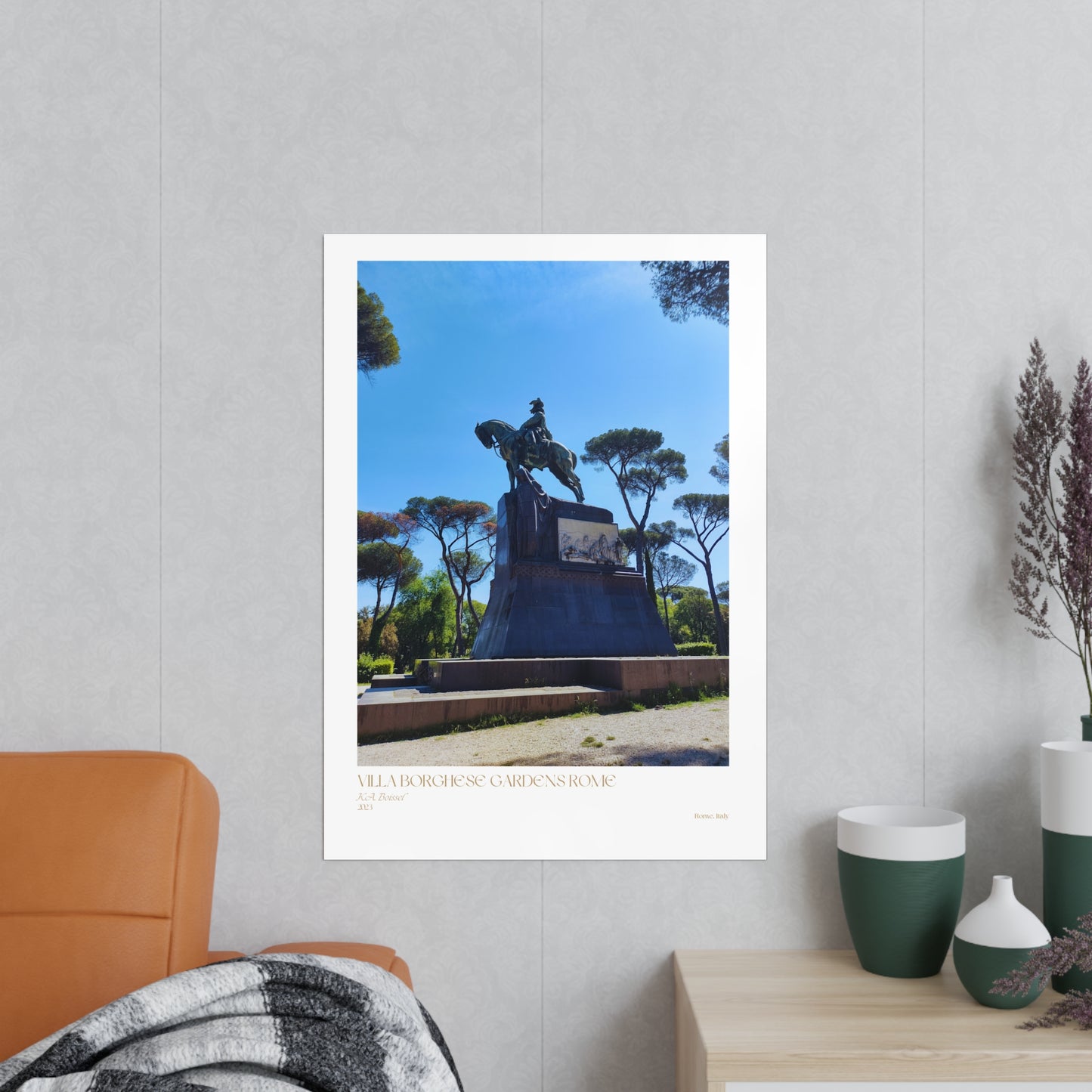 Villa Borghese Gardens Rome Matte Photograph Vertical Posters EU