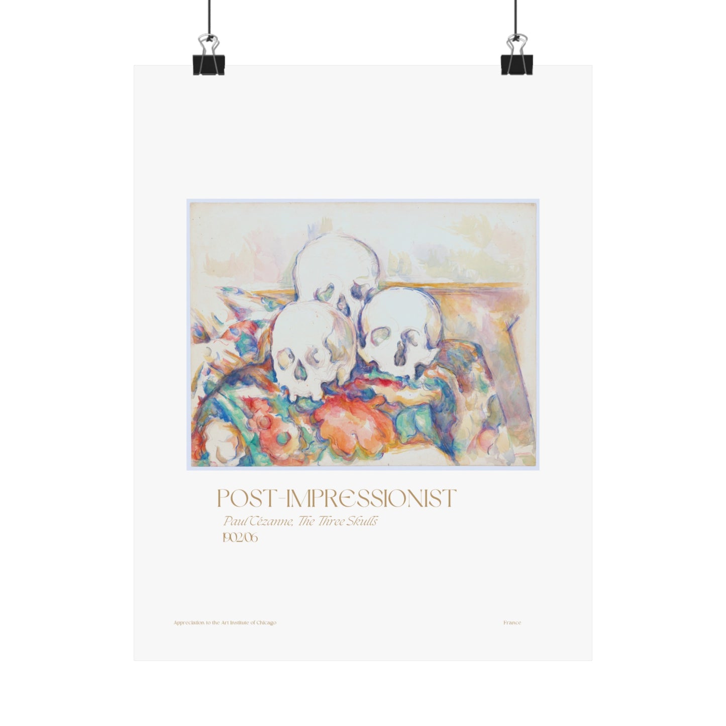 Paul Cézanne, The Three Skulls 1903/06 Vertical Poster