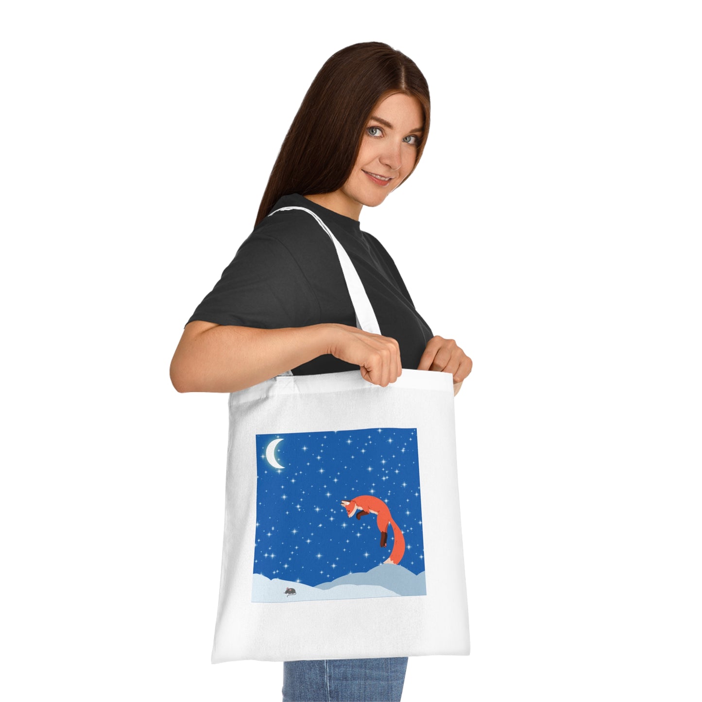 Snow Jumping Fox Tote Bag EU