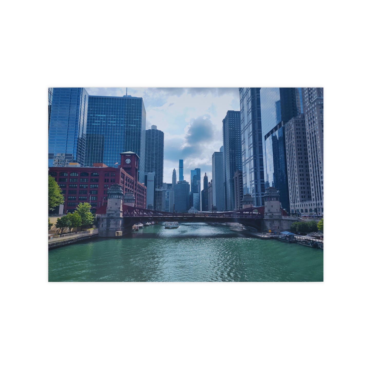 Chicago River Matte Photograph Horizontal Posters EU