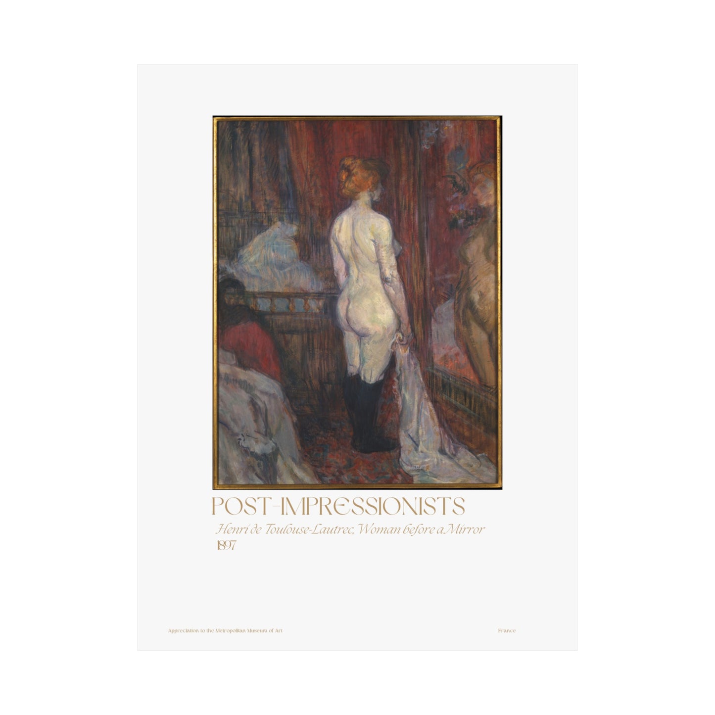 Henri de Toulouse-Lautrec, Woman before a Mirror 1897 Vertical Poster