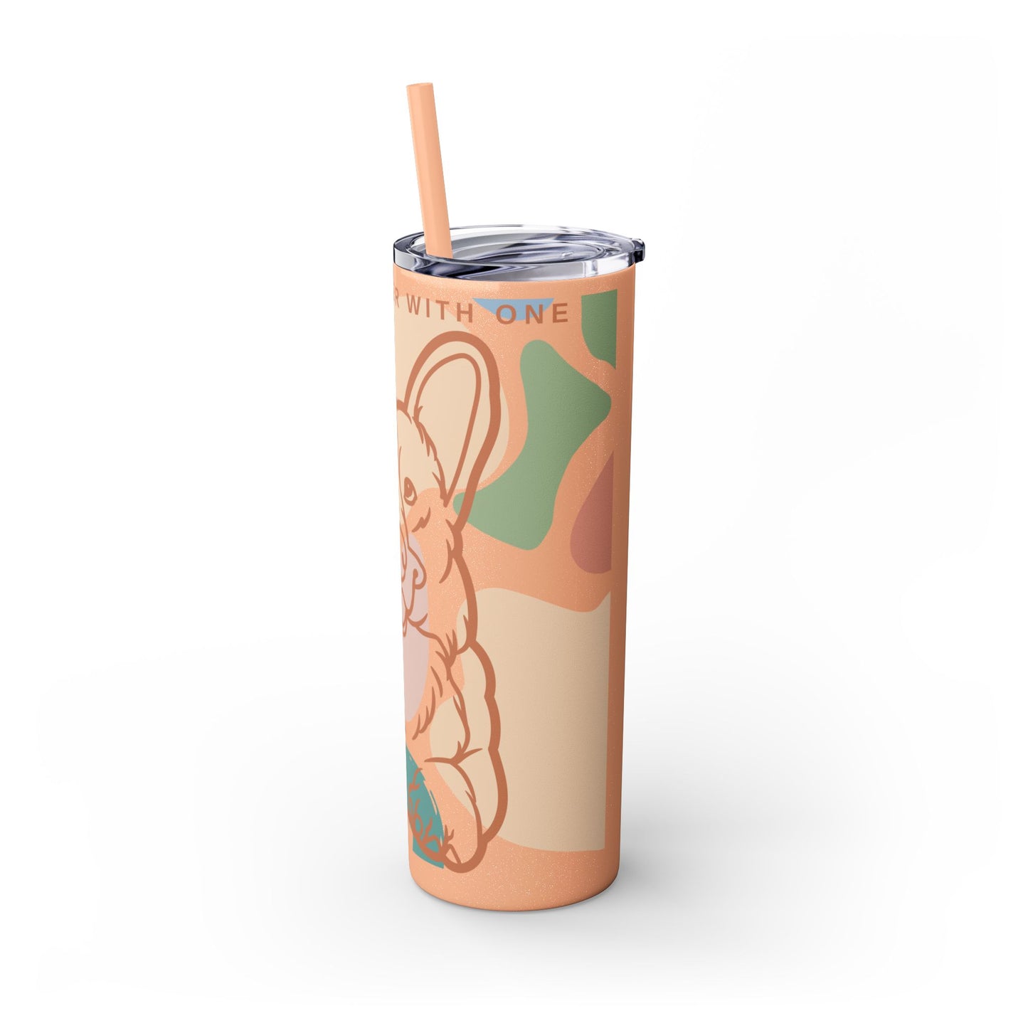 Cute Corgi Skinny Tumbler with Straw, 20oz