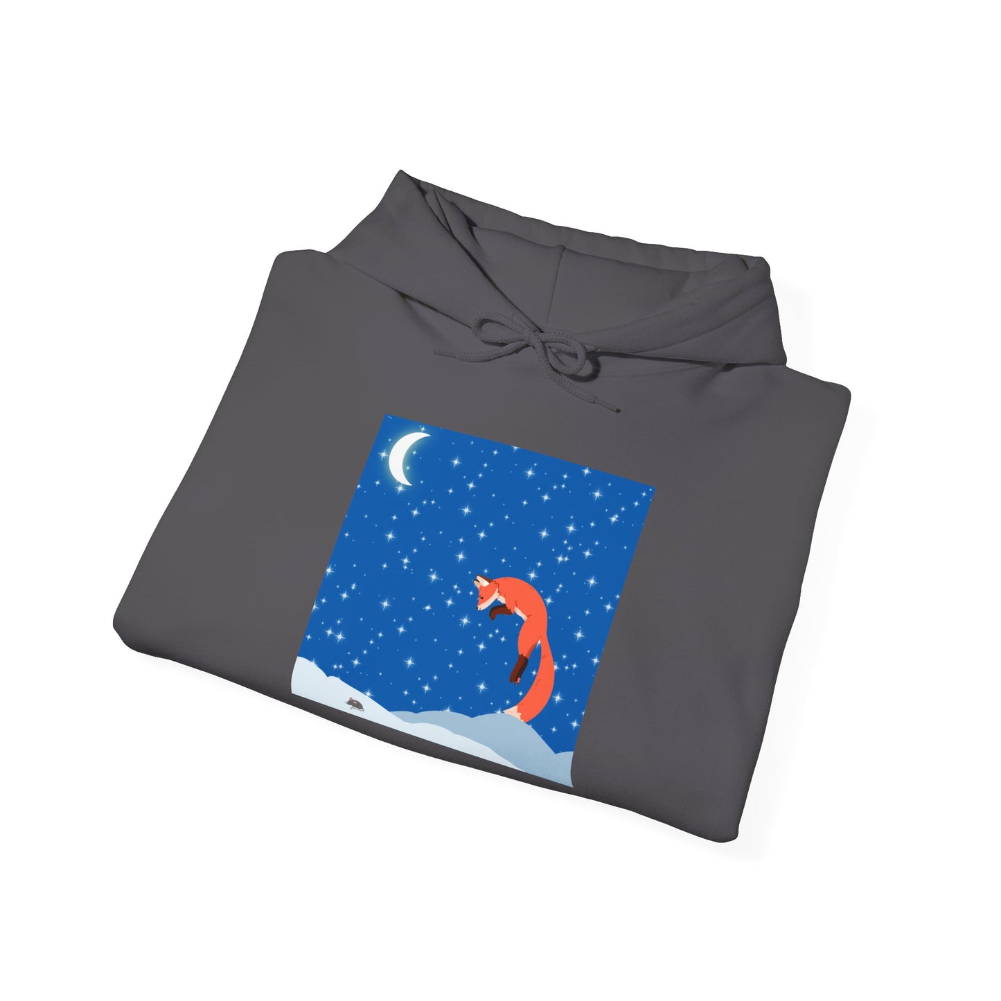 Sudadera unisex con capucha y mezcla pesada Snow Jumping Fox 