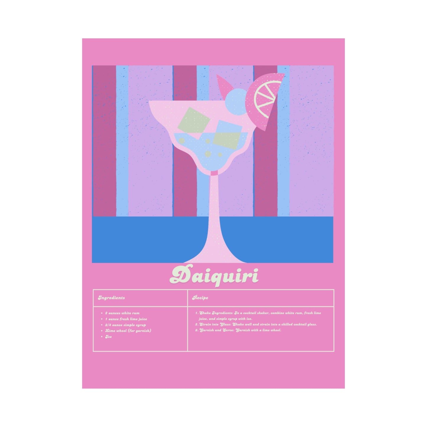 Daiquiri Illustration Vertical Poster