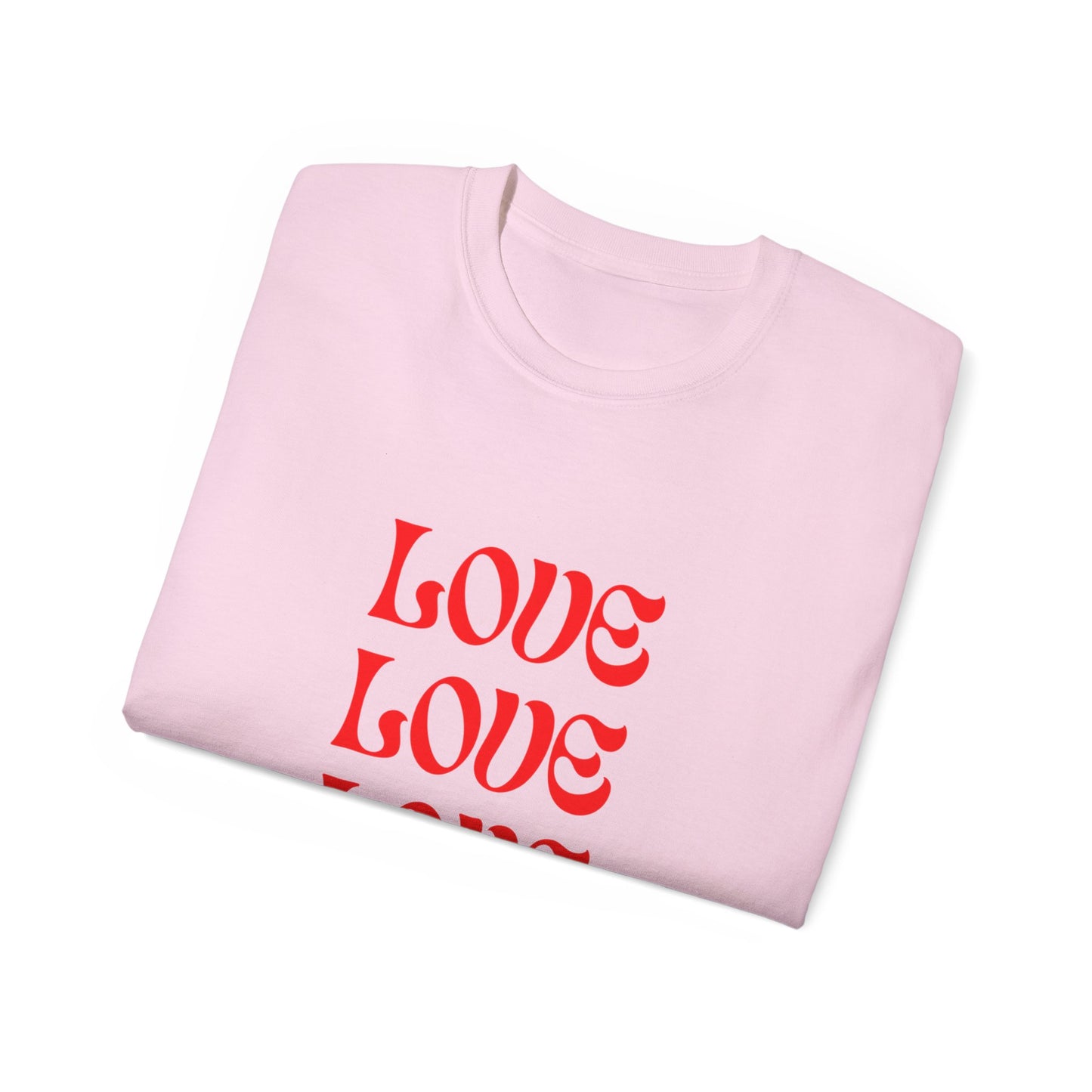 Camiseta unisex de algodón ultra fino Love Love Love