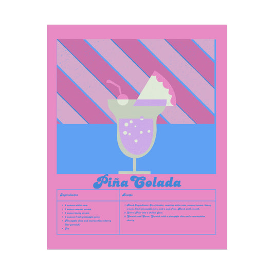 Pina Colada Illustration Vertical Poster SMALL EU