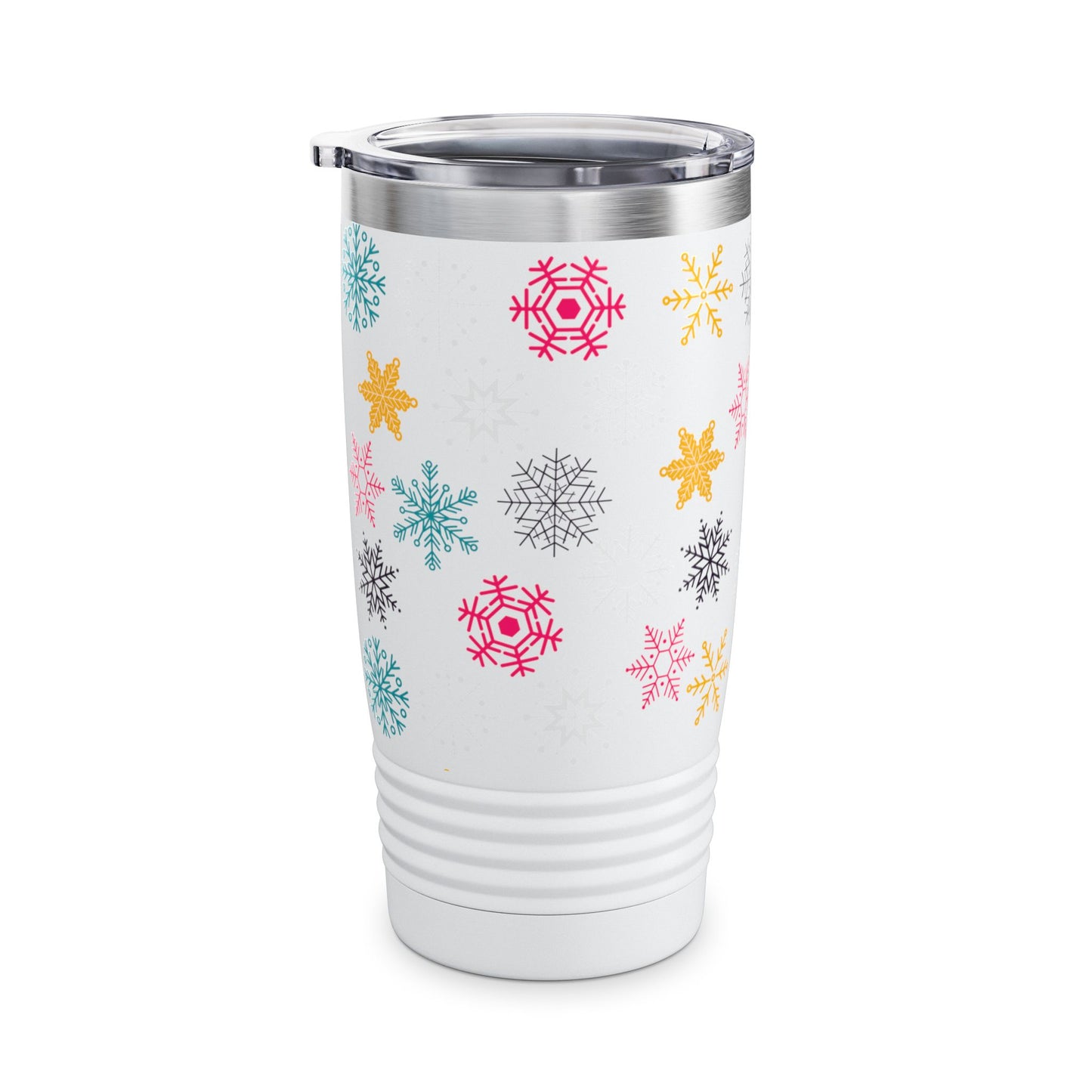 Vaso de cuello redondo con diseño de arcoíris Let it Snow, 20 oz