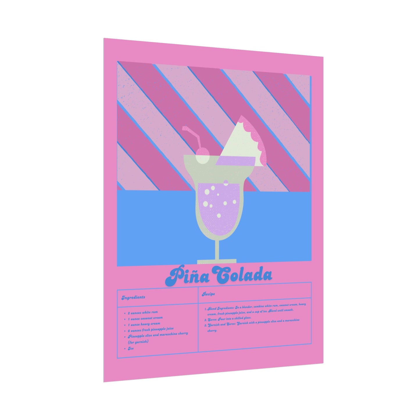 Pina Colada Illustration Vertical Poster SMALL EU