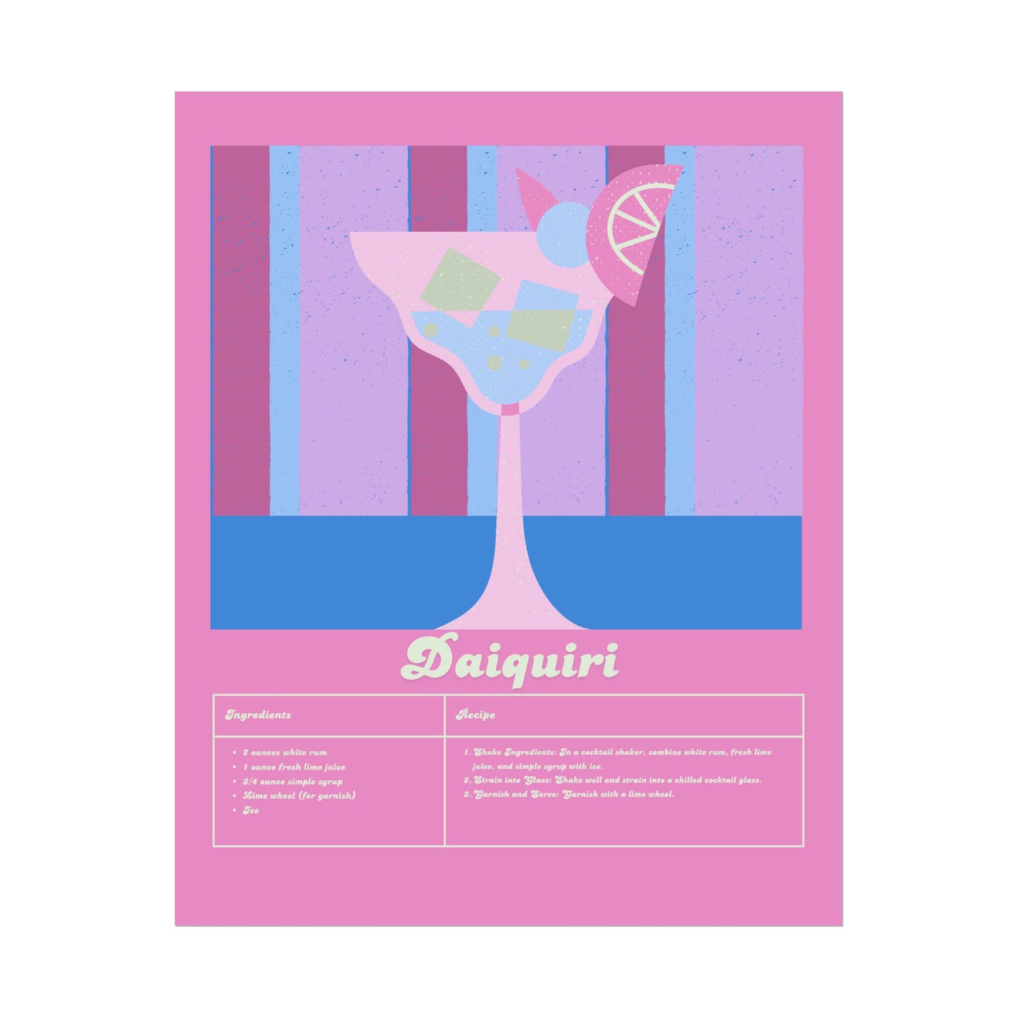 Daiquiri Illustration Vertical Poster SMALL EU