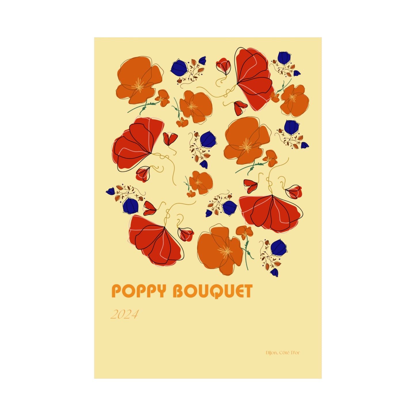 Poppy Bouquet Vertical Posters