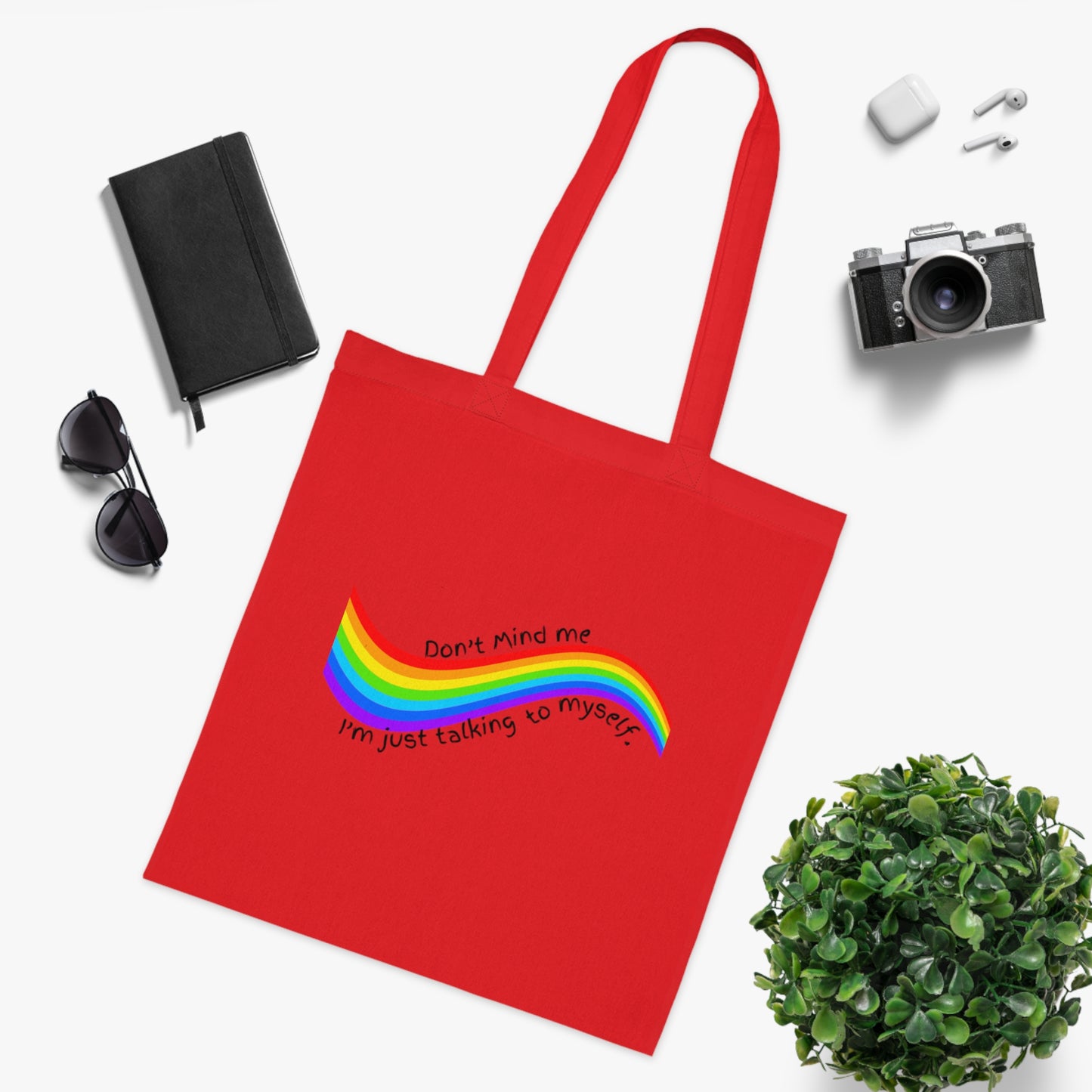 Talking to Myself Rainbow Tote Bag EU