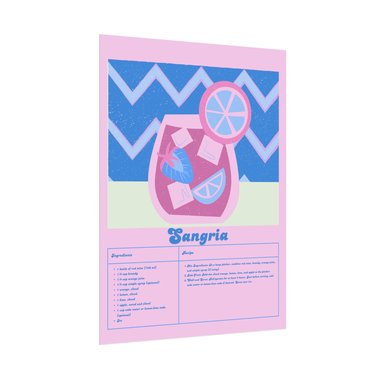 Sangria Illustration Vertical Poster LARGE EU