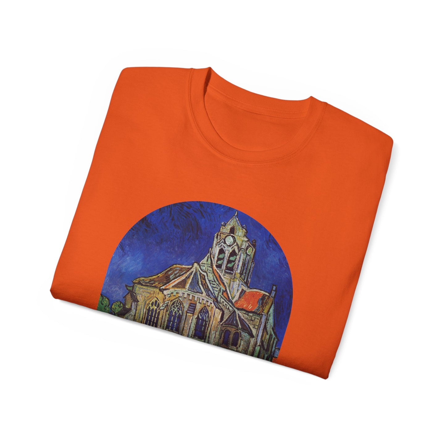 Camiseta de algodón ultra suave de Vincent Van Gogh, La iglesia de Auvers, 1890, EU