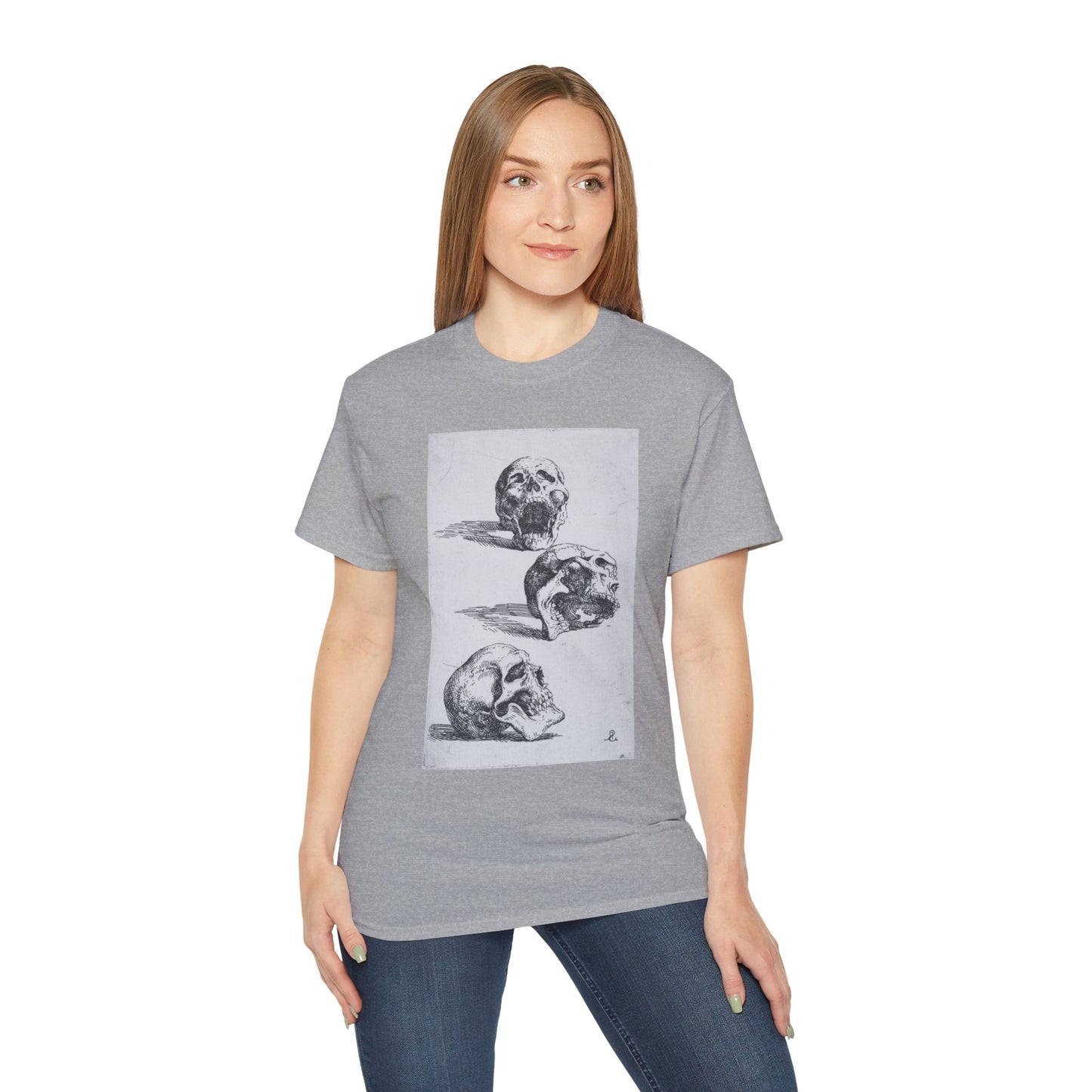 Three Human Skulls Salvator Rosa 1662 Unisex Ultra Cotton Tee EU