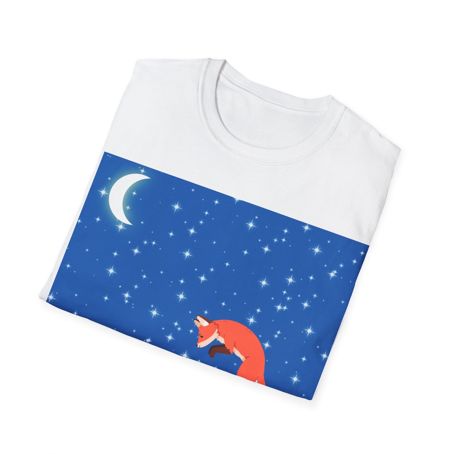 Snow Jumping Fox Unisex Softstyle T-Shirt