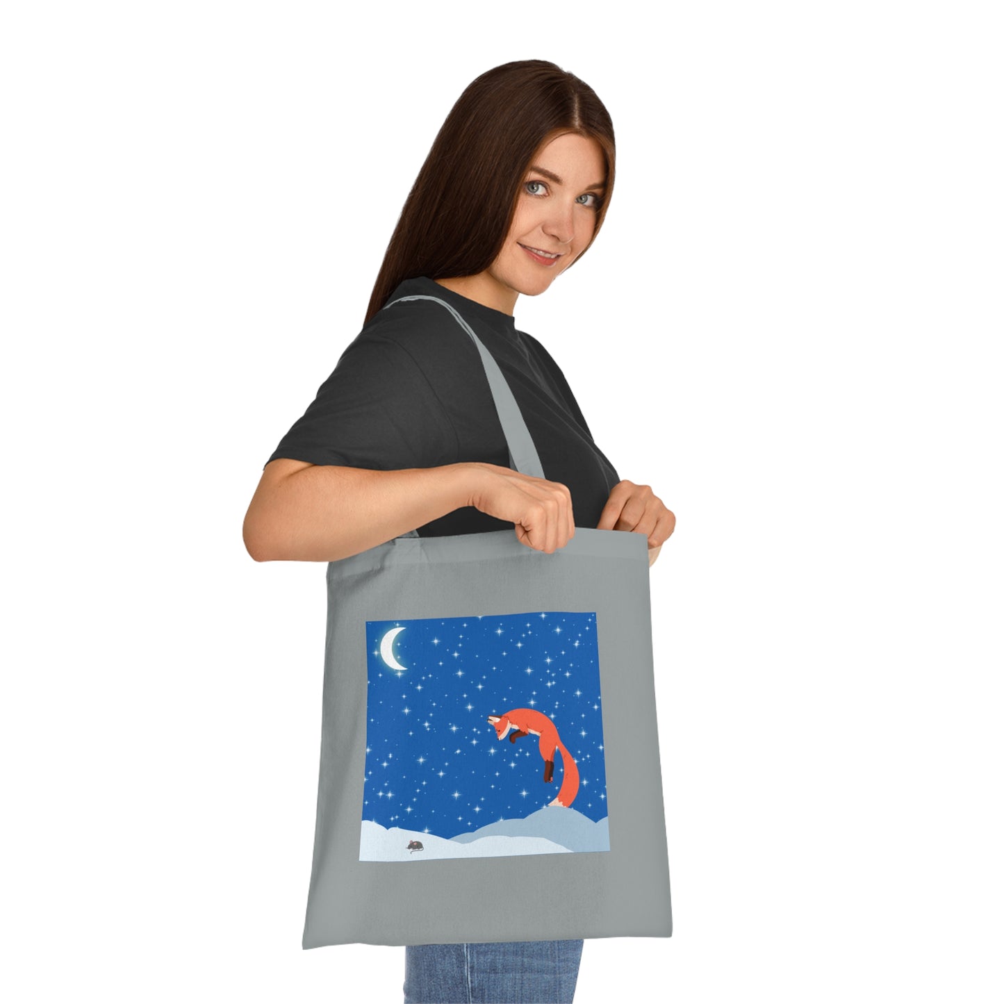 Snow Jumping Fox Tote Bag EU