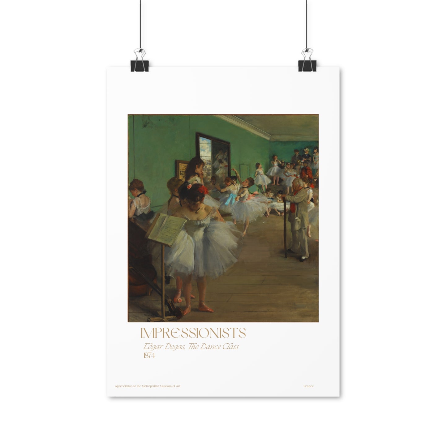 Edgar Degas, The Dance Class 1874 Vertical Poster EU