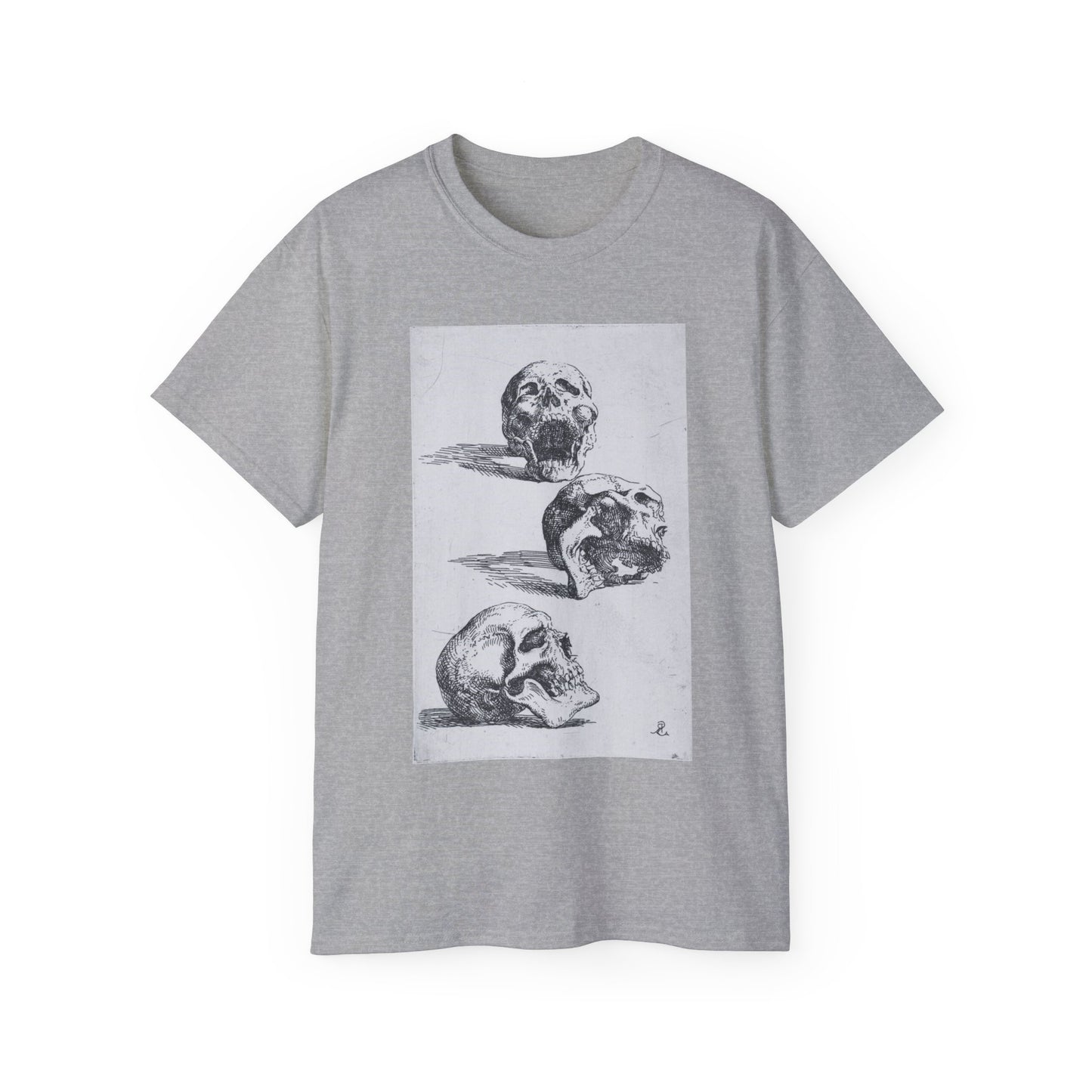 Three Human Skulls Salvator Rosa 1662 Unisex Ultra Cotton Tee EU