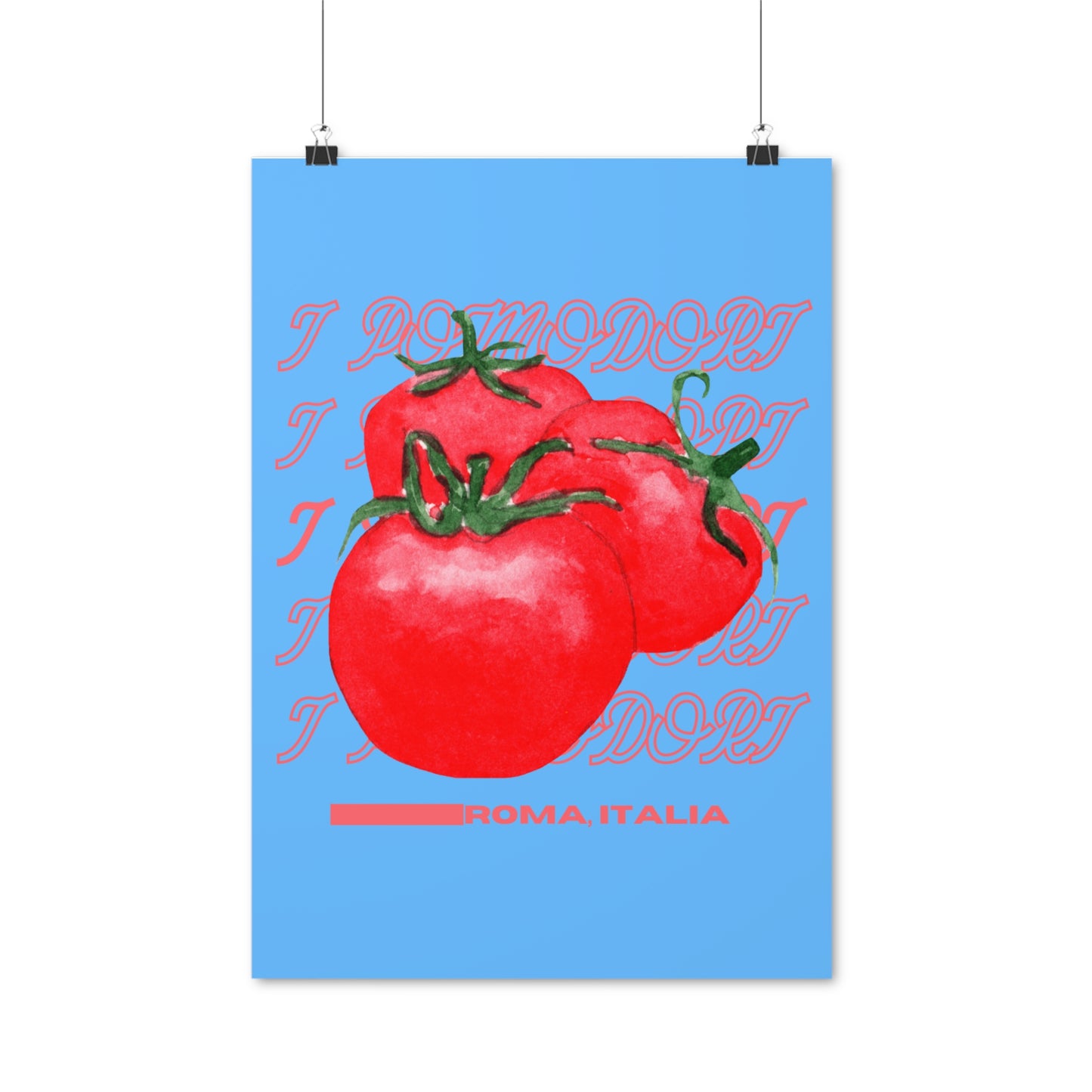 Tomatoes, Rome Italy Illustration Vertical Poster EU