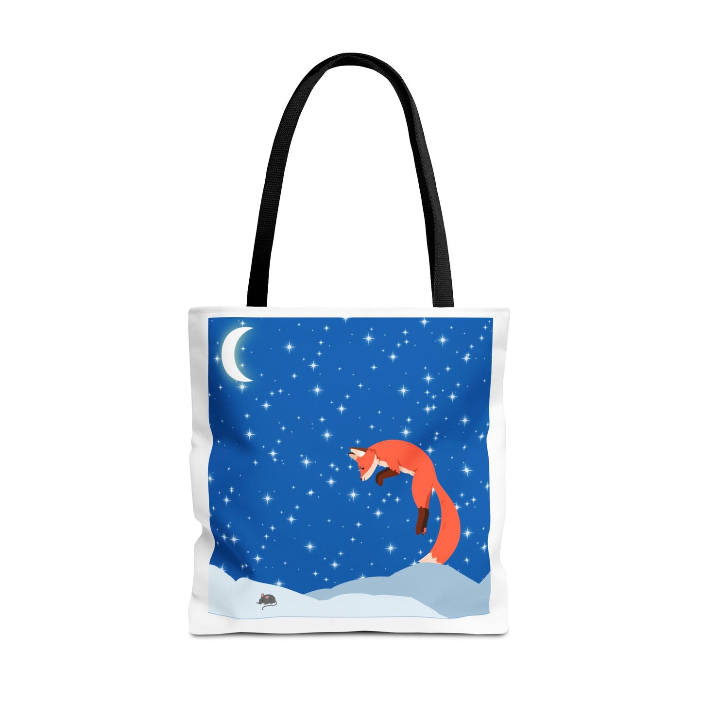 Snow Jumping Fox Tote Bag