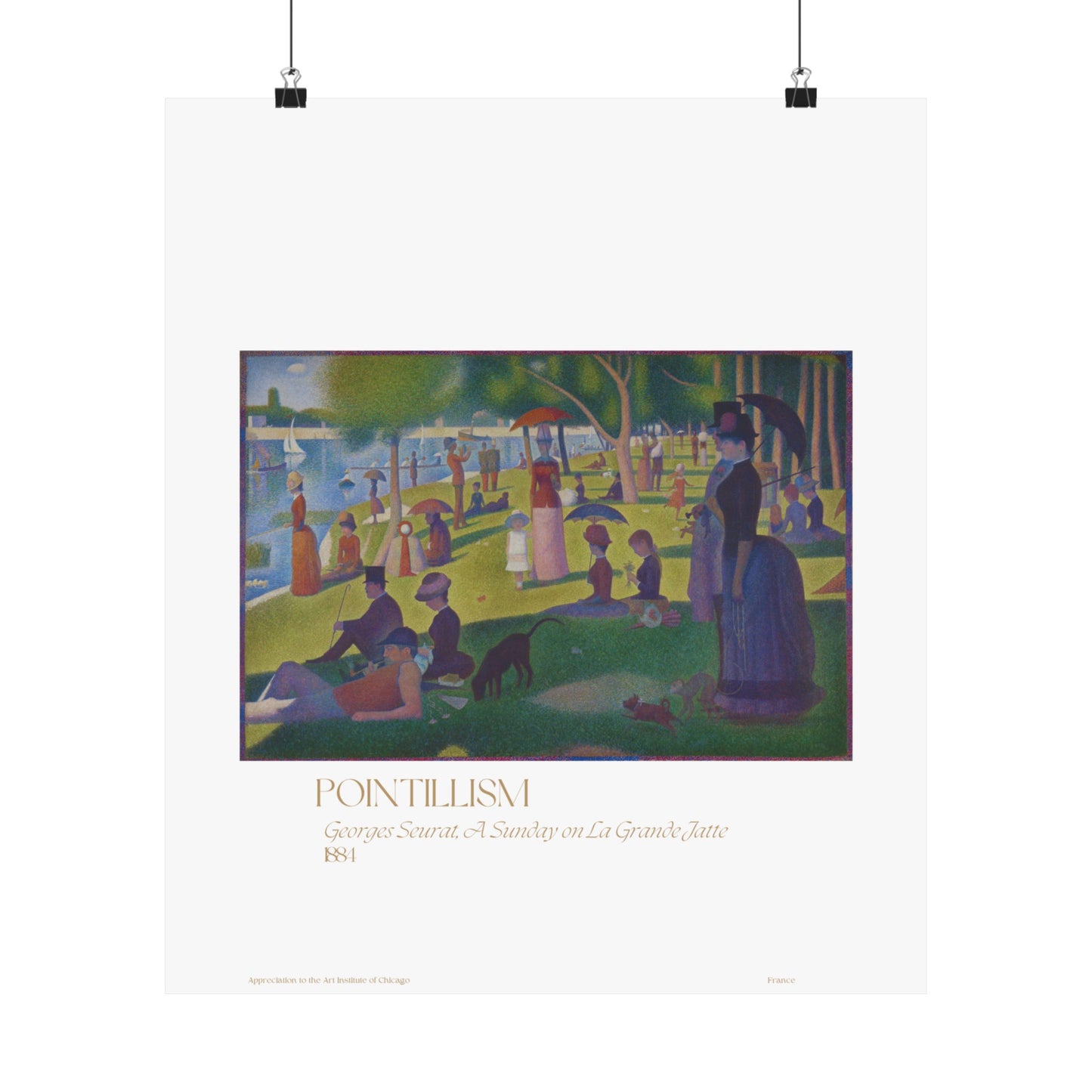 Georges Seurat, A Sunday on La Grande Jatte 1881 Vertical Poster