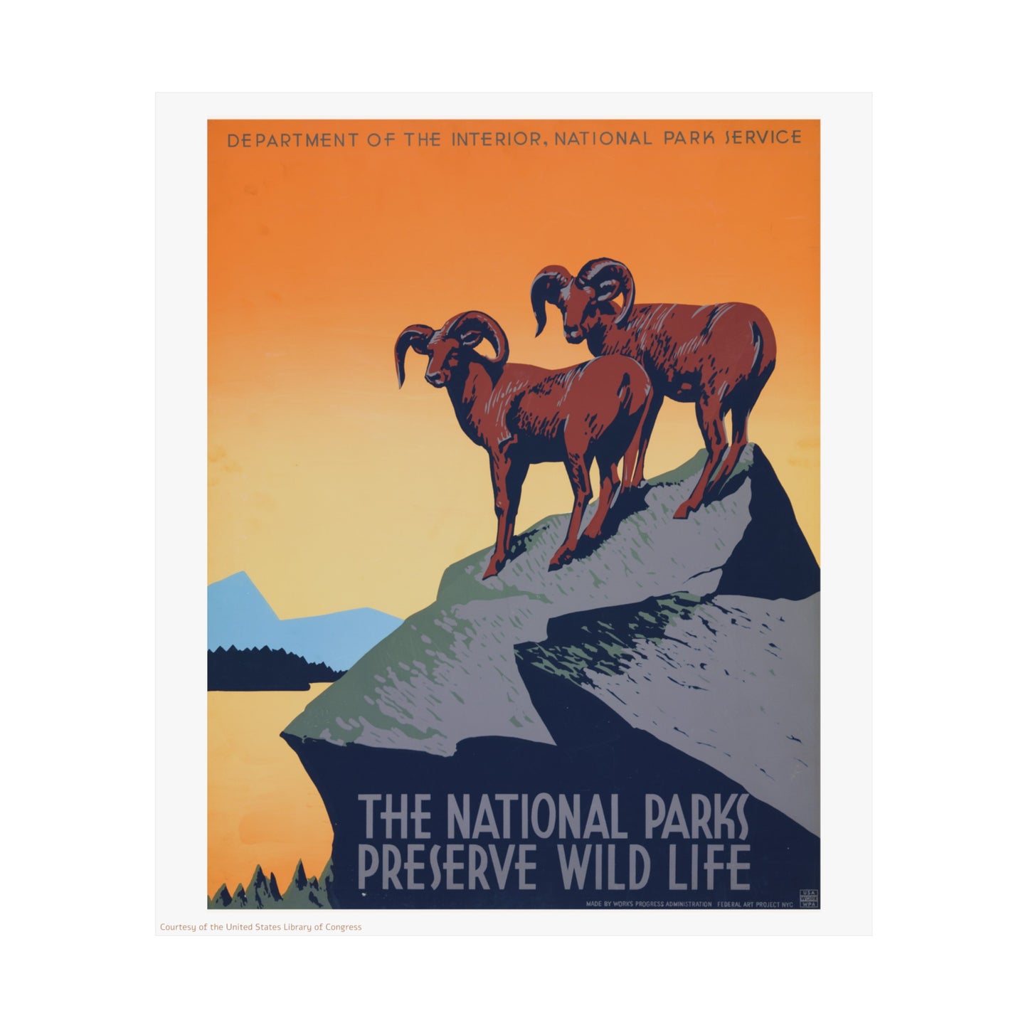 National Park Illustration Vertical Poster