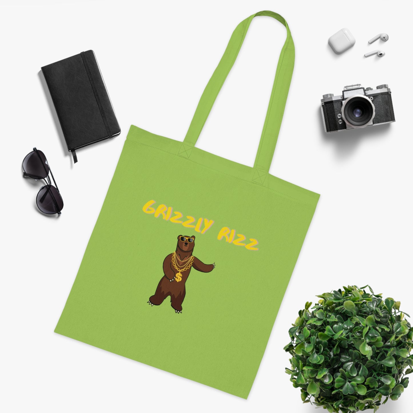 Grizzly Rizz Bear Tote Bag EU