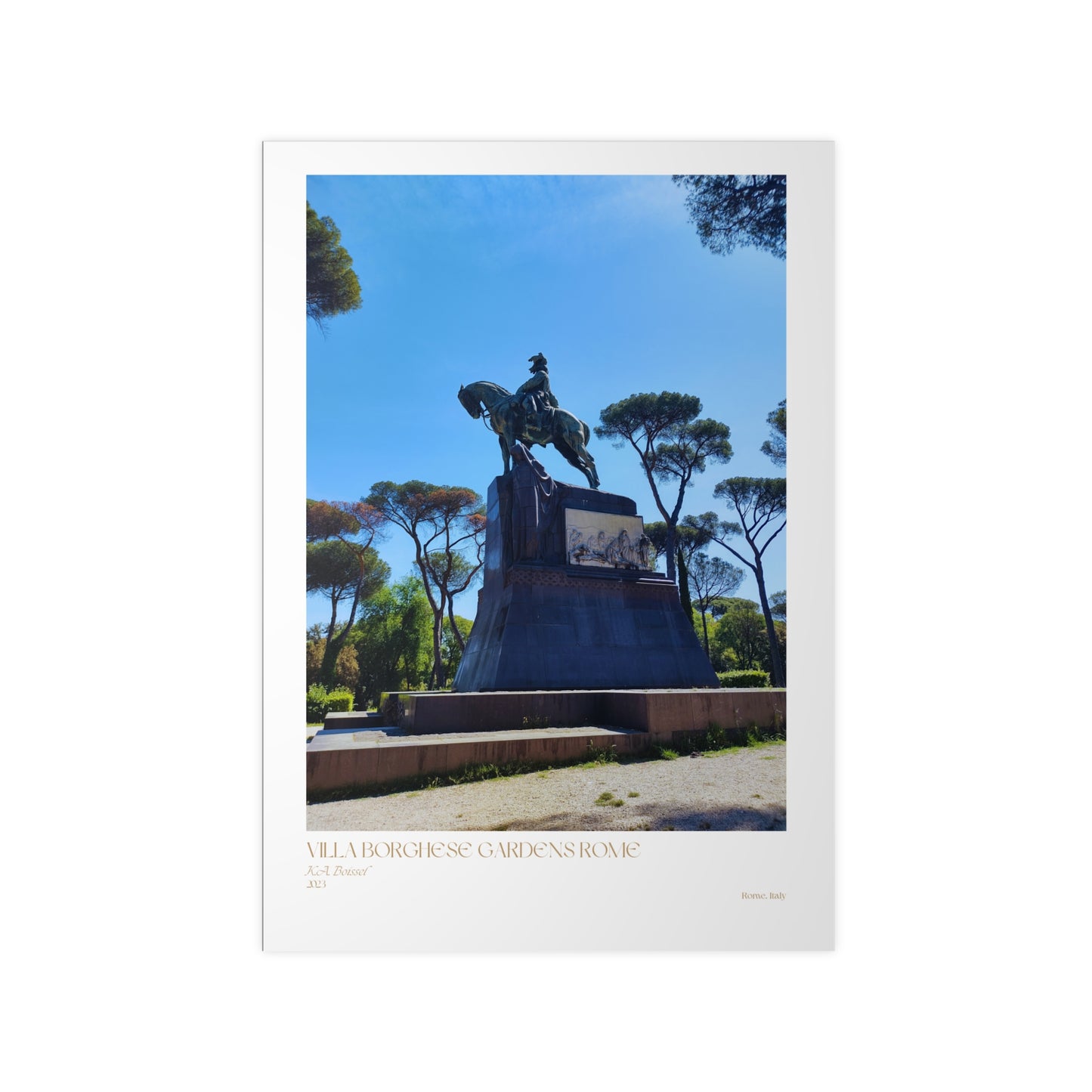 Villa Borghese Gardens Rome Matte Photograph Vertical Posters EU