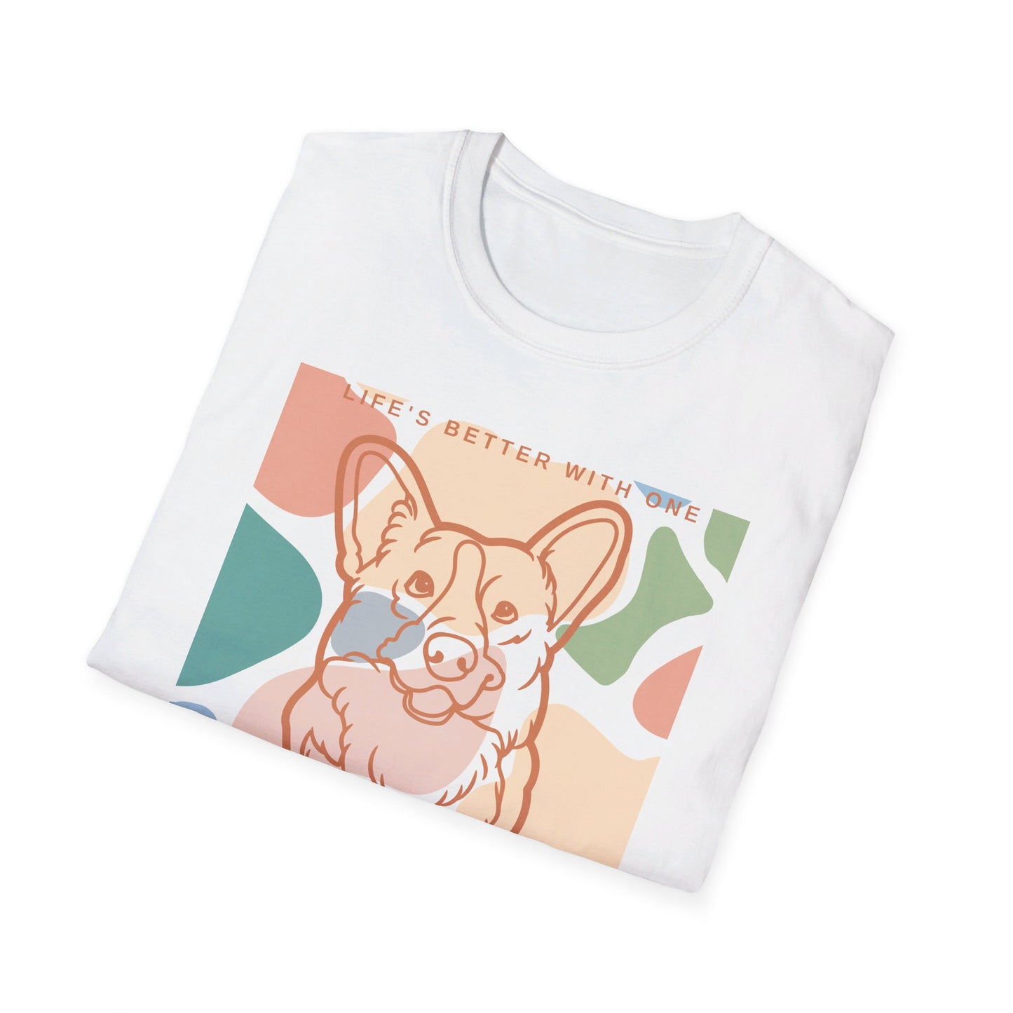 Cute corgi Unisex Softstyle T-Shirt Two Sided