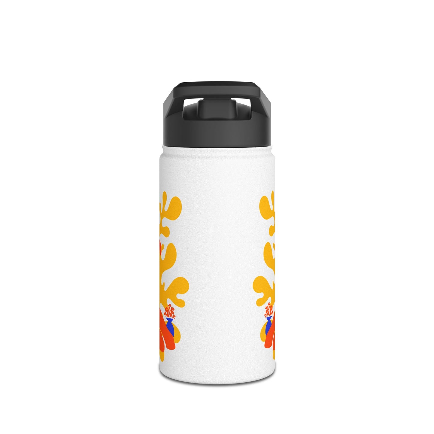 Woman, Plant, and Cat Stainless Steel Water Bottle, Standard Lid