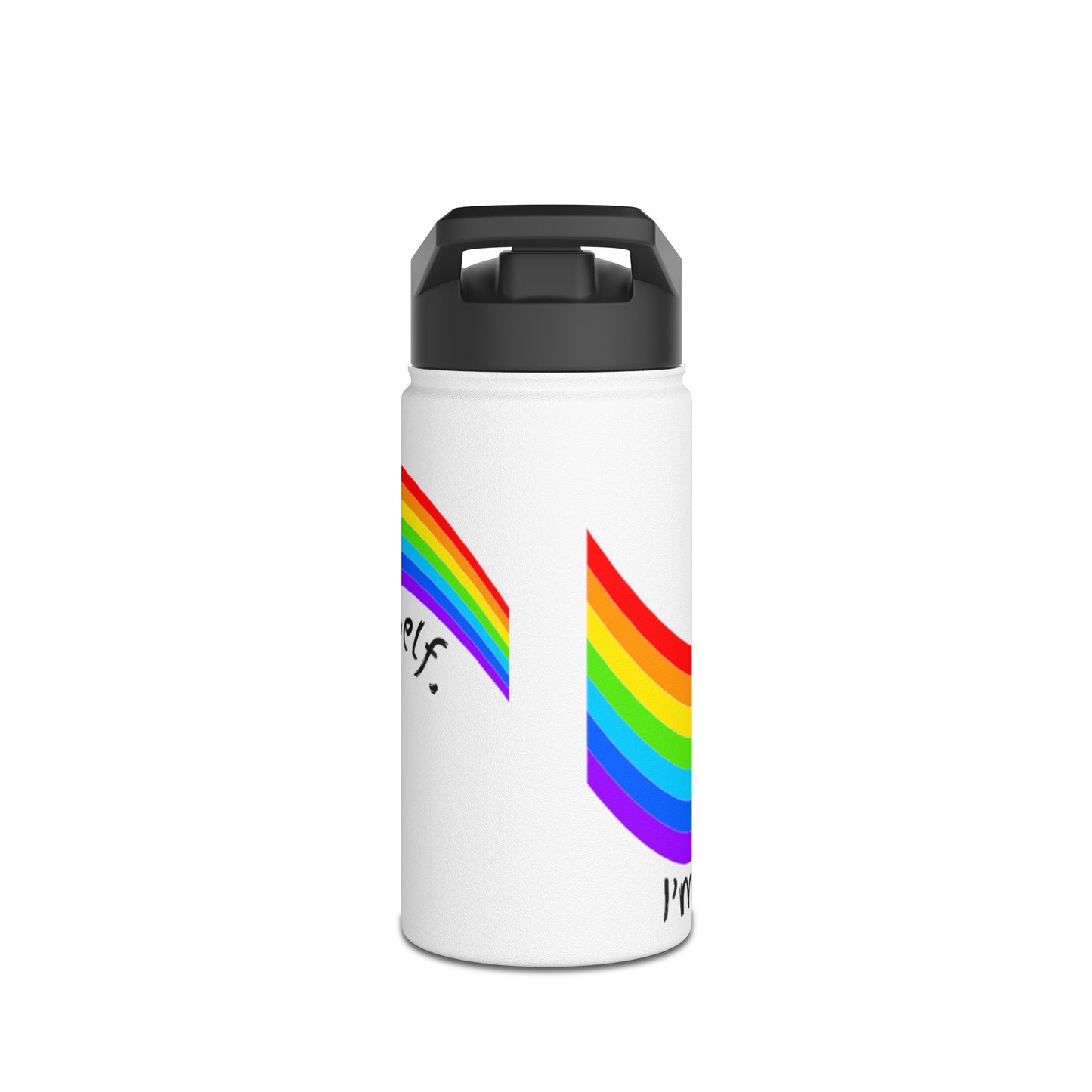 Talking to Myself Rainbow Stainless Steel Water Bottle, Standard Lid