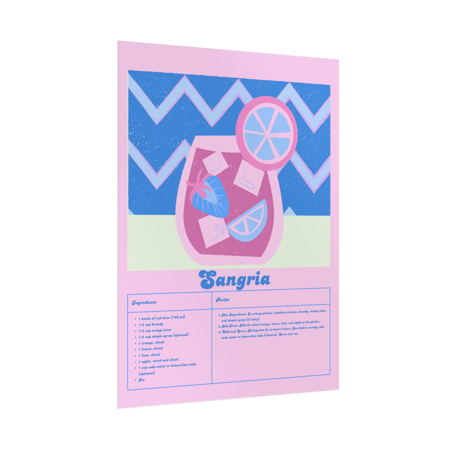 Sangria Illustration Vertical Poster LARGE EU