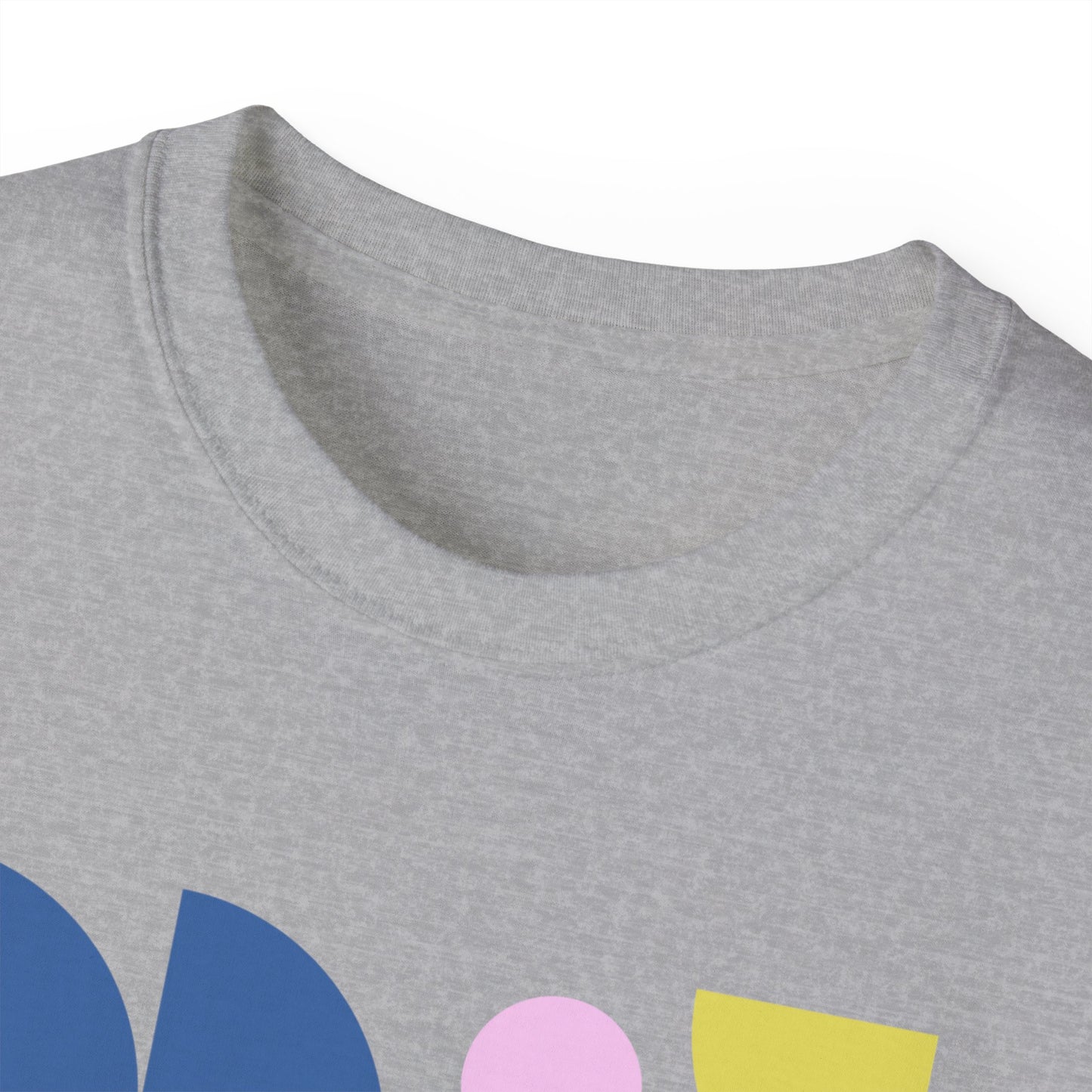 Camiseta de algodón ultra suave con ilustración de formas en colores pastel de la UE